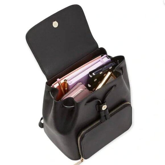 KATE SPADE Darcy grain leather black backpack New with tags - Picture 3 of 12